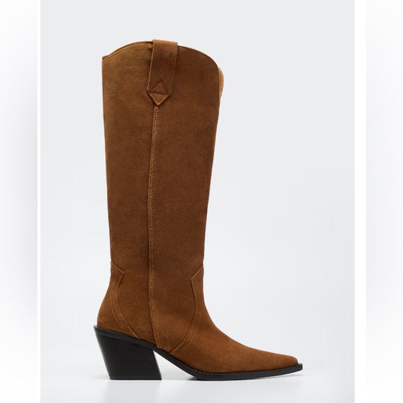 Mango Shoes - Mango Brown Suede Knee-High Boots